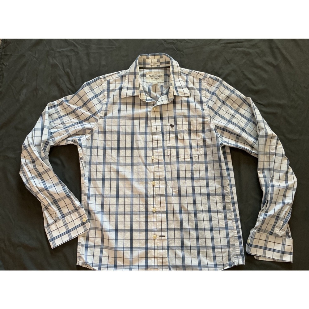 Vintage Abercrombie & Fitch Mens XXL button down dress Y2K Muscle Fit Plaid